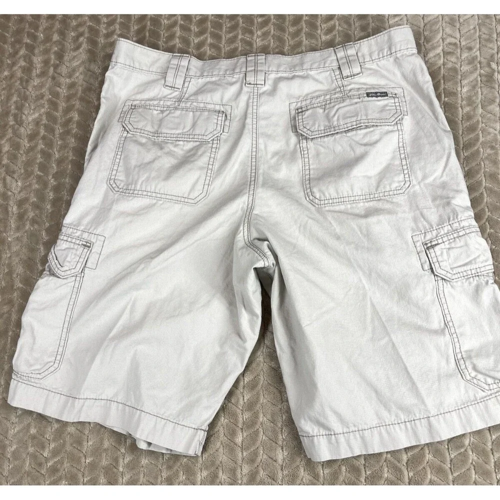 Eddie Bauer Cargo Shorts Mens 36 Stone Gray